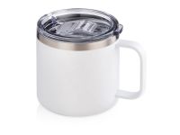 Превью для  кружка стальная alaska с крышкой слайдером, powder coating, белый (р)