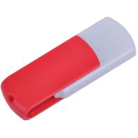 USB flash-карта "Easy" (8Гб),белая с красным, 5,7х1,9х1см,пластик