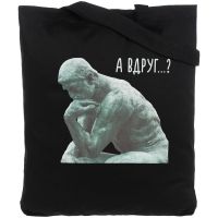 Превью для  холщовая сумка «а вдруг?», черная