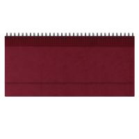 Недатированный планинг  VELVET 298x140 мм, без календаря, бордовый
