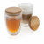 Фото товара набор стаканов из боросиликатного стекла с двойными стенками и бамбуковой крышкой, 350 мл в каталоге аксессуары для кухни Фото товара {this.Name}
